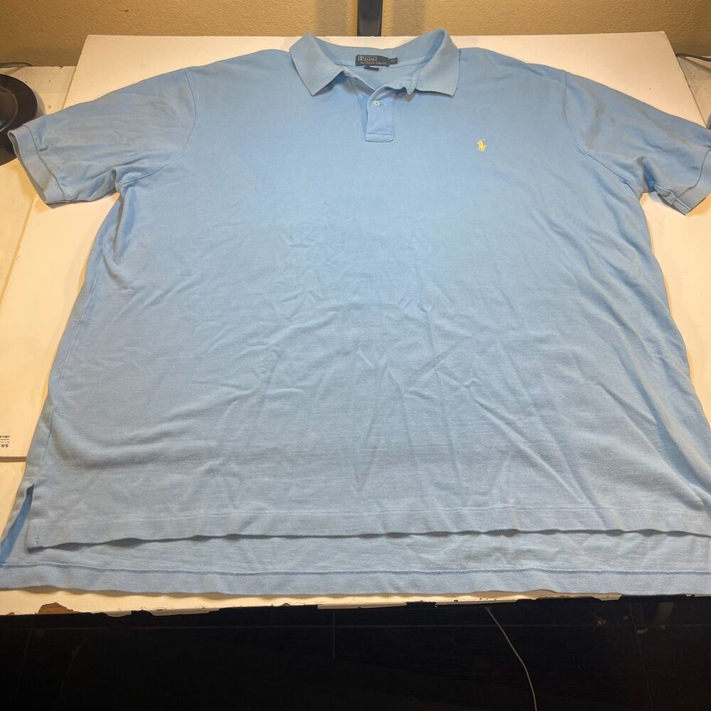 Polo Ralph Lauren Knit Shirt Sz Mens 4XLT 4XL Tall Big Blue